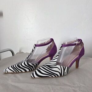 Chic Zebra and Purple Women's Heels